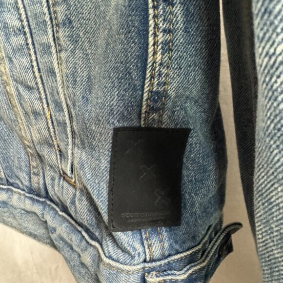 Mens Scotch And Soda Denim Trucker Jacket With Hoodie - Picture 5 of 8